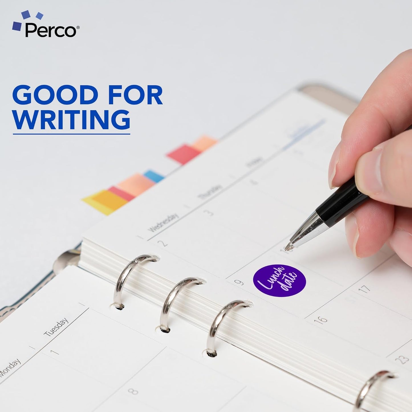 Perco Purple 1-Inch Round Circle Dot Sticker Labels - Multi-Roll Pack (3 Rolls, 1,000 Labels Each) - Permanent Adhesive, Vibrant Colors, Strong Hold - Perforated for Easy Use - Made in USA