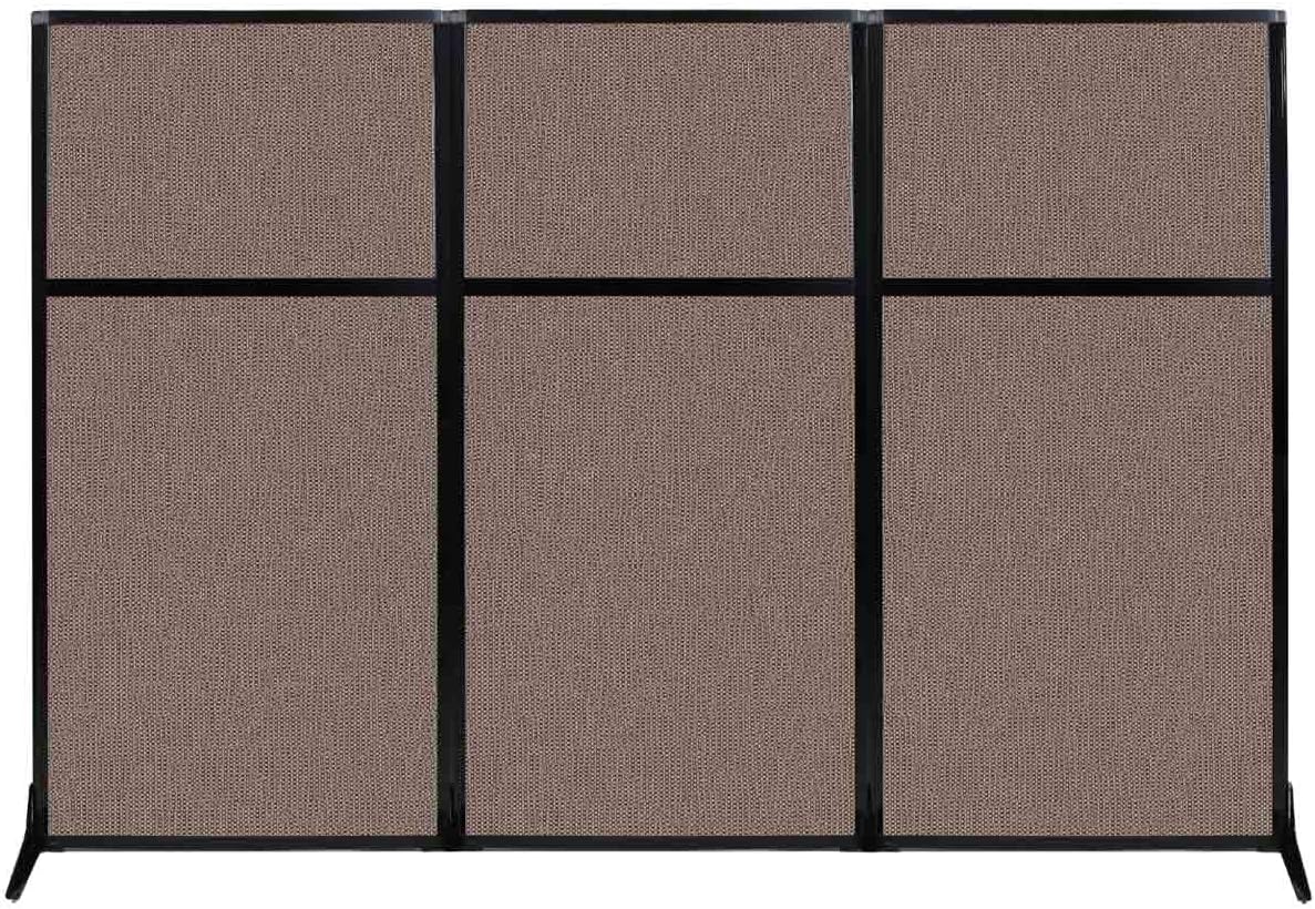 Versare Workstation Partition | Portable Wall Divider | Modern Office Cubicle | Free Standing Privacy Screen | Flexible Work Space | 99" x 70" Latte Fabric Panels