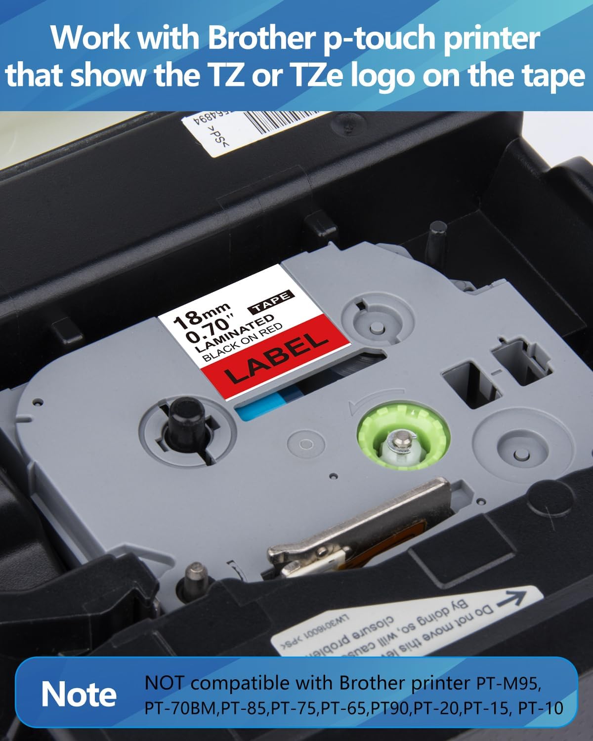 Weemay Compatible 3 Pack TZe-441 Replacement for Brother P-Touch Label Tape 18mm 0.7 Black on Red 3/4 TZe TZ Tape TZ-441 TZ441 TZe441 for PT-D400AD PT-D610BT PT-D600 PT-D410 Printer, 0.7" x 26.2'