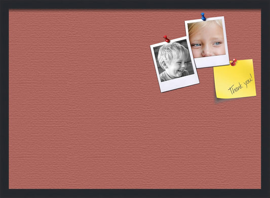 PinPix 28x20 Inch Cork Bulletin Board. This Decorative Framed Pin Board Comes with Crimson Pastel Design and a Satin Black Frame. Ideal for Home Office Decor or Message Board (PinPix-1807)