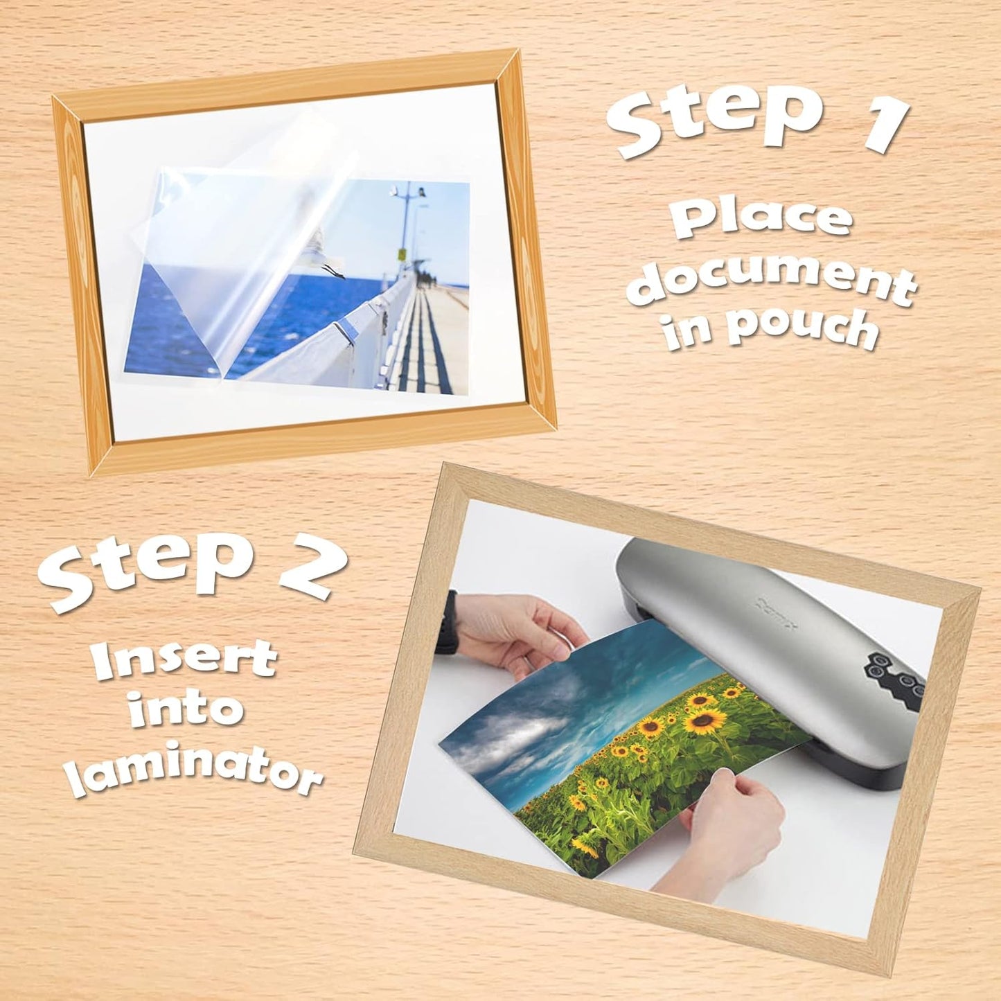 Clear Thermal Laminating Plastic Paper Laminator Sheets - 8.9 Inch x 11.4 Inch, 1000-Pack