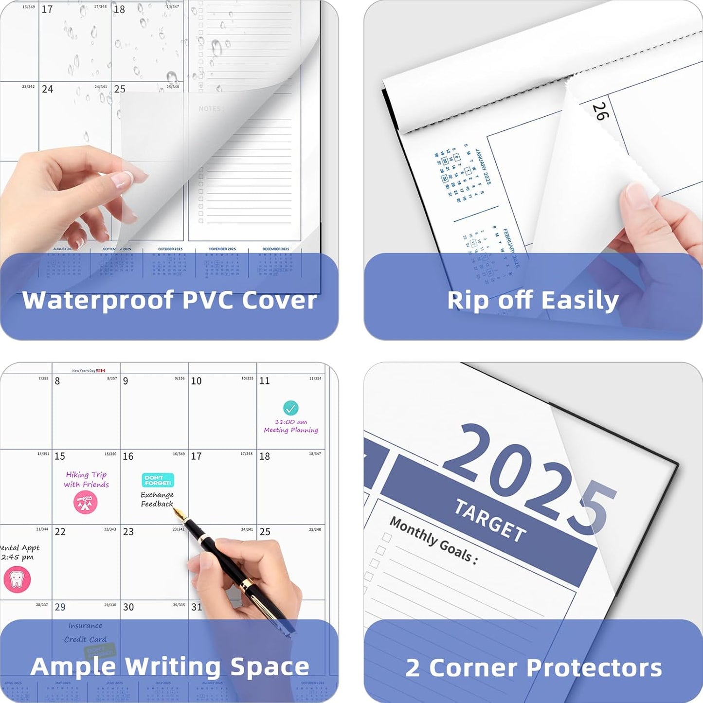Ospelelf Desk Calendar 2025-2026 Large 22'' x 17'' Calendar 2025 Monthly Desktop Calendar, 18 Month Calendar, Use Jan 2025 - June 2026