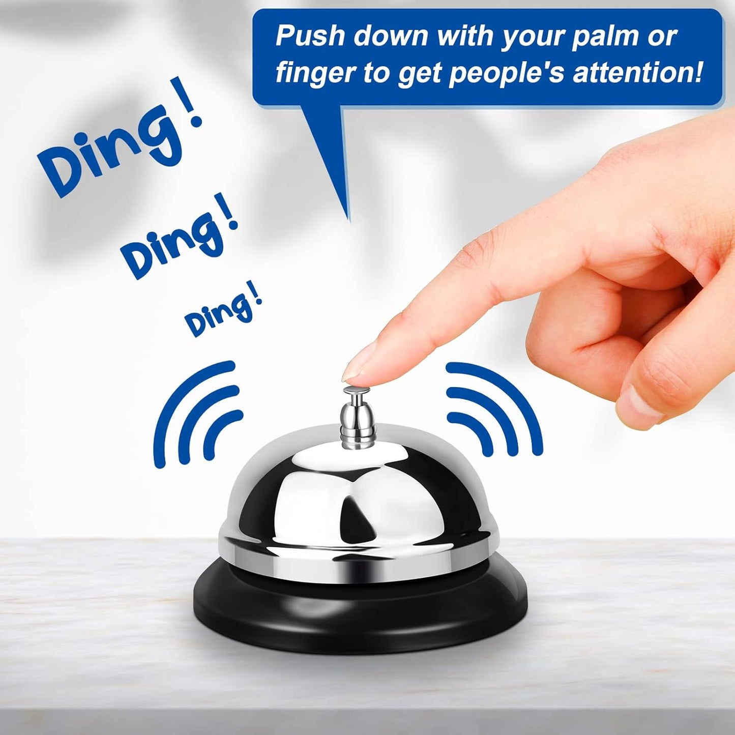 Yexiya 100 Packs Call Bell 3.35 Inch Diameter with Metal Anti-Rust Construction Service Bell for Hotels, Schools, Restaurants, Reception Areas, Hospitals, Warehouses