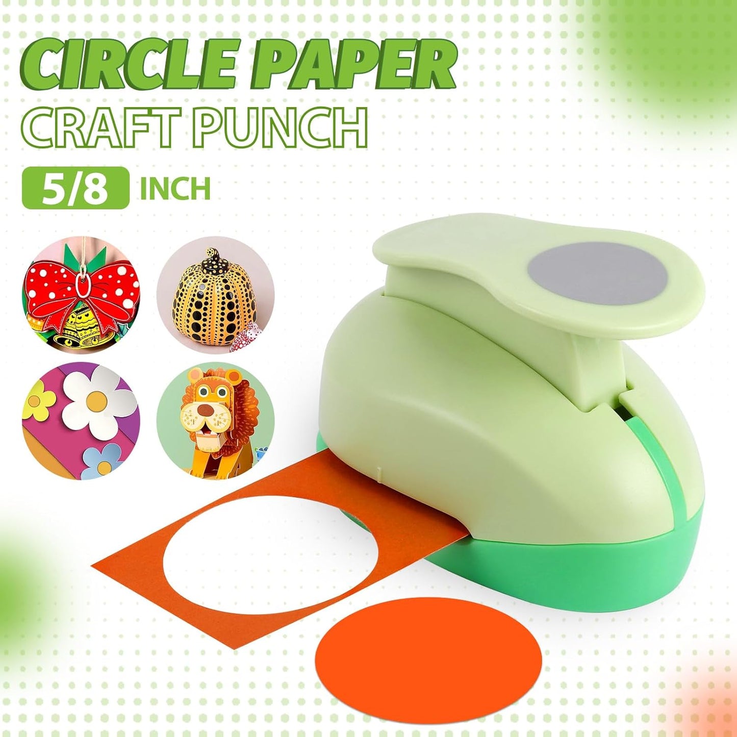 UCEC 5/8 Inch Circle Punch - Paper Circle Cutter, One Hole Punch for Paper Crafts, Scrapbooking, Gift Cards, Arts & Fun Projects