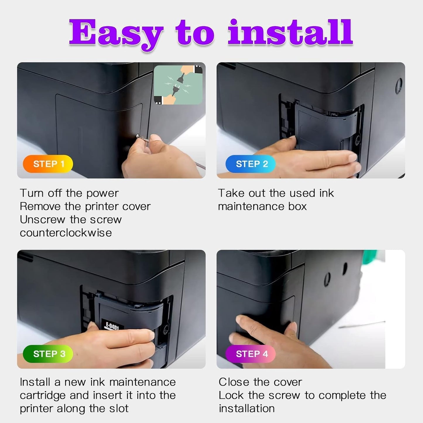C9345 Ink Maintenance Box Replacement for WF-7840 ET-8550 ET-5850 ET-5880 ET-8500 WF-7820 WF-7310 ET-5800 EC-C7000 ST-C8000 ST-C8090 ET-16650 ET-16600 (C12C934591/PXMB9/C9345,1 Pack)