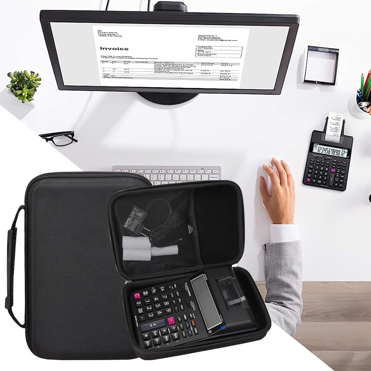 Aproca Hard Storage Travel Case, for Casio HR-170RC Plus Min-Desktop Printing Calculator