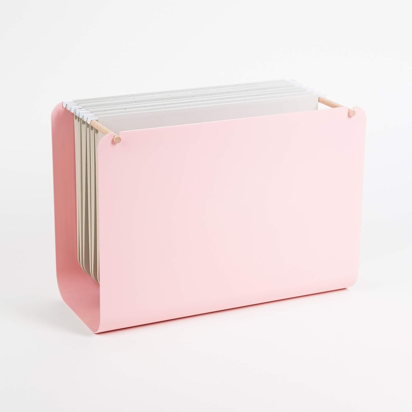 U Brands, Arc Desktop File Organizer, Metal, Pink, 3550A02-04