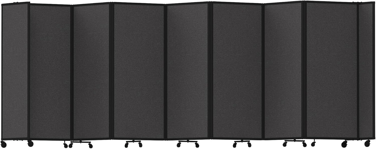 Versare Room Divider 360 Portable Wall Partition | Folding Panels | Large Freestanding Divider | Locking Wheels | Temporary Room Separator