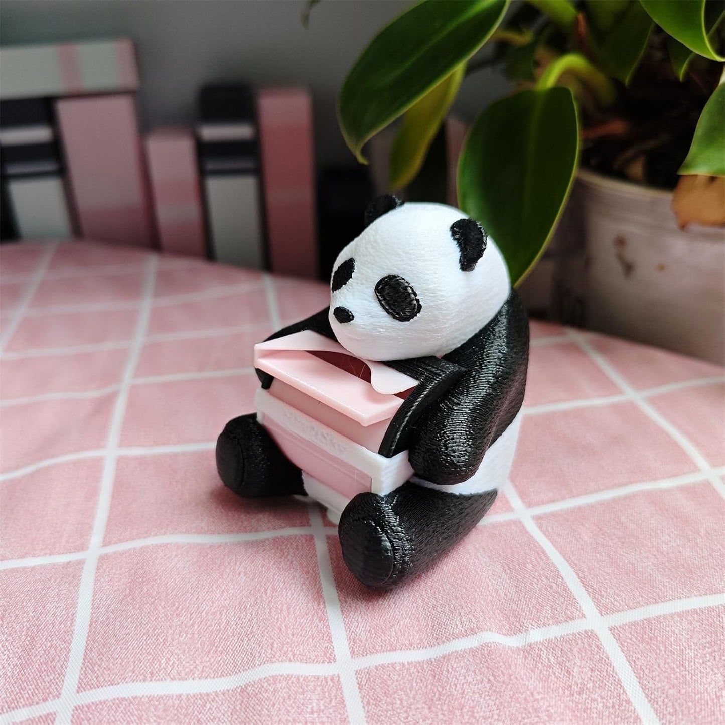 Panda Manual Sticker Dispenser Postage Stamp Roll Dispenser Holder for Desk, Stamps NOT Included, 1.18" Core, Black, C03