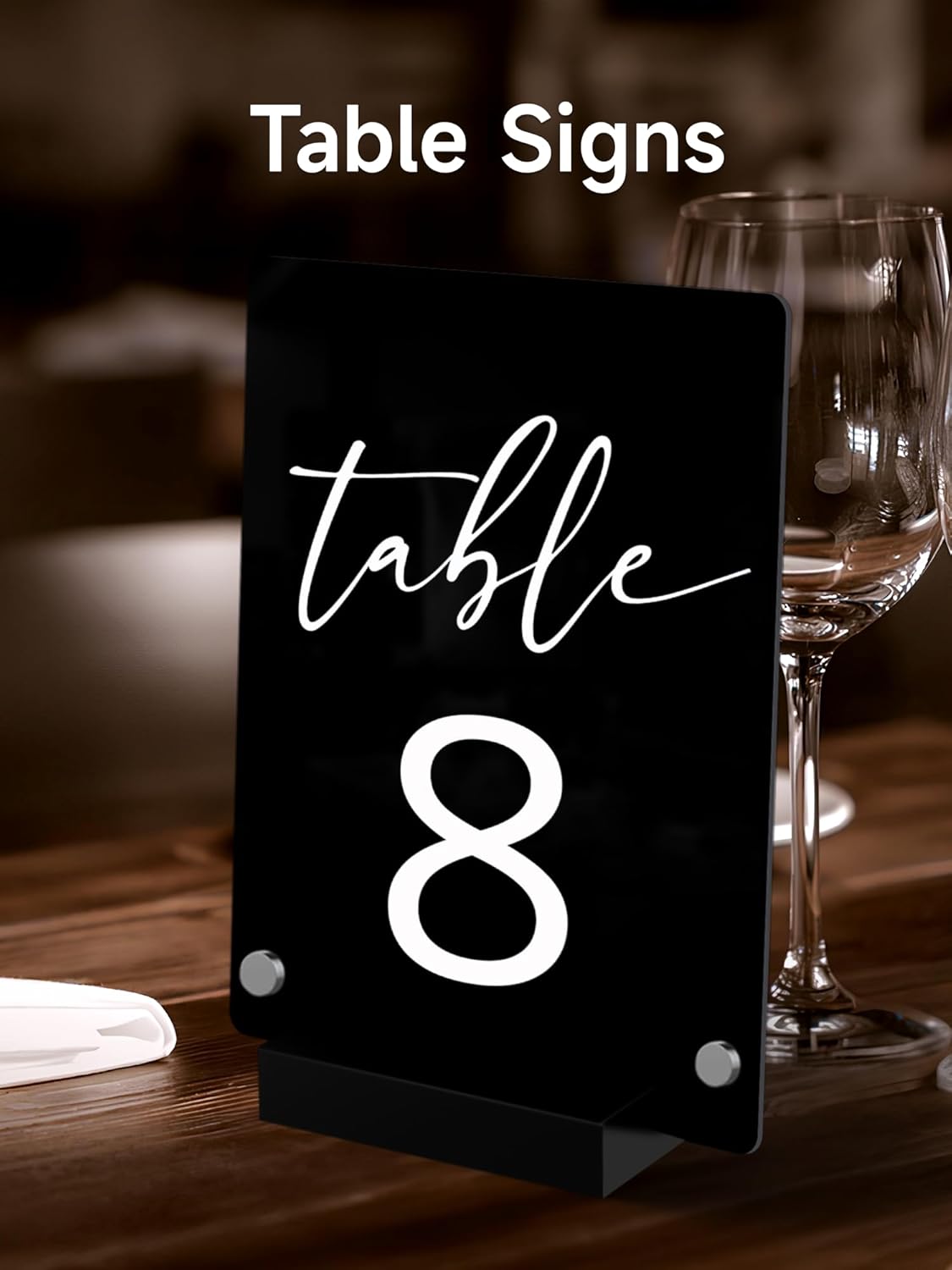 Acrylic Black Dry Erase Board with Stand - 8” x 6” Small Desktop Whiteboard with Marker, Reusable Desk Blackboard, to-Do List, Planner, Memo Clipboard, Menu Board for Office, Home, Bar