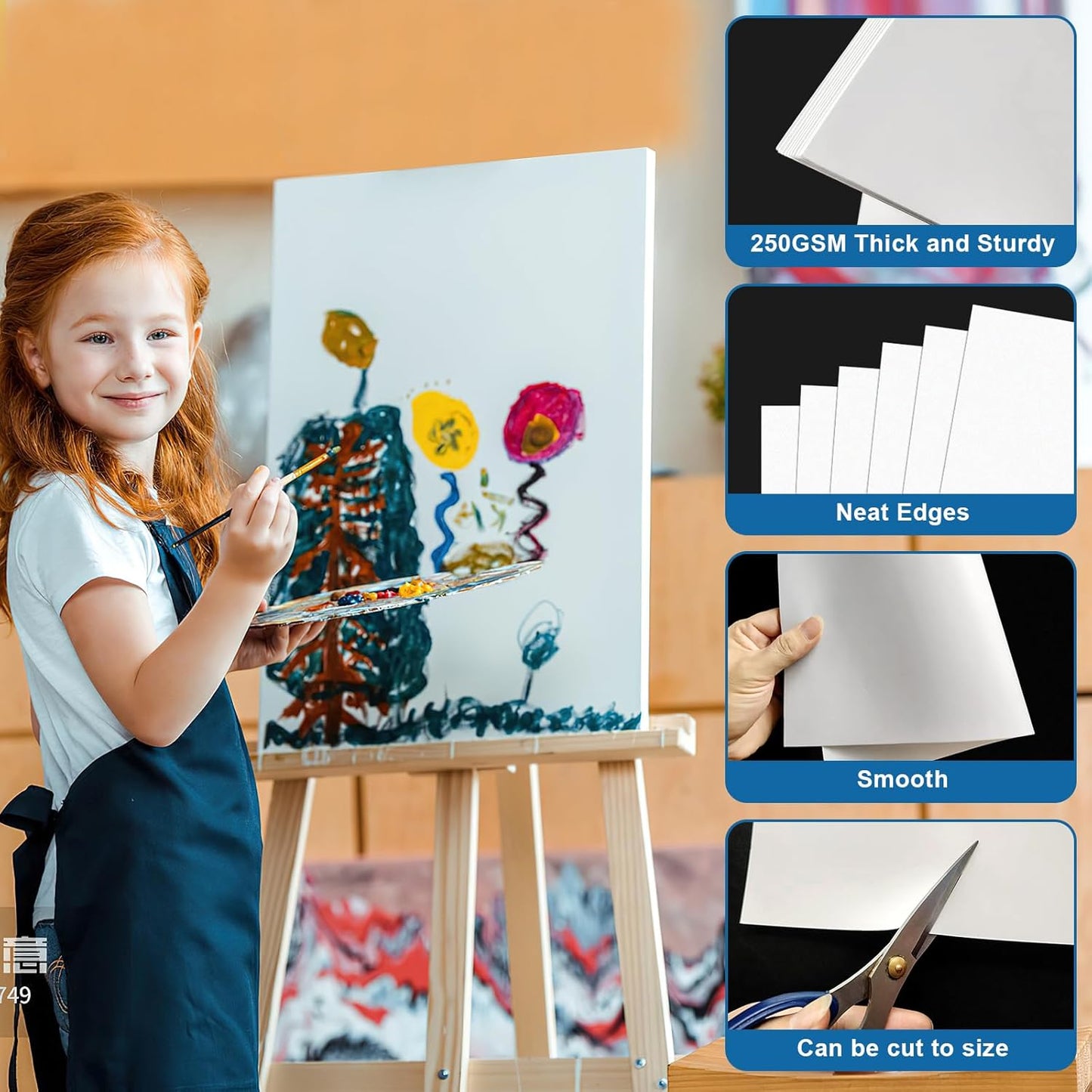 25 Pcs White Poster Board Paper 14x18, ROOKEA Blank Graphic Display Vision Boards Bulk for School Arts Classroom Crafts Projects Presentations Drawing Scrapbooking