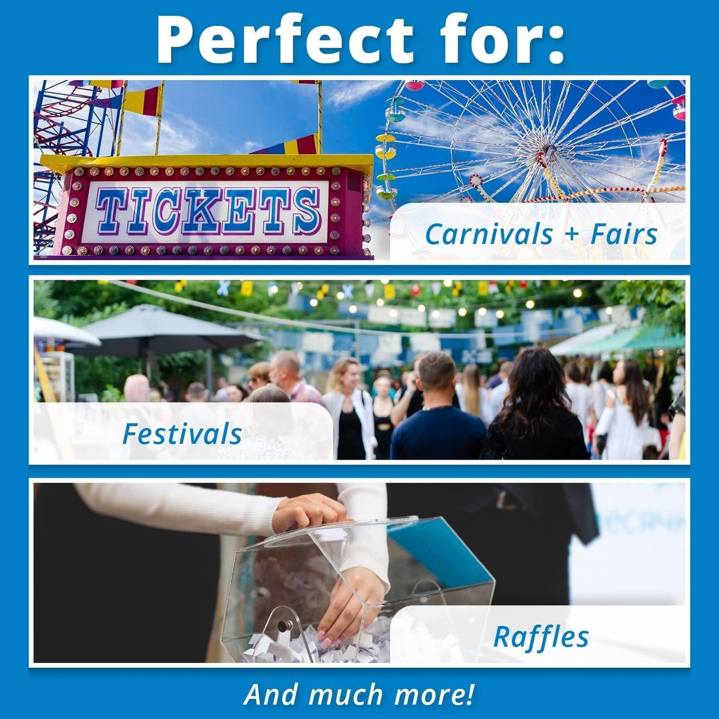 INDIANA TICKET CO. 1,000 Tangerine Raffle Tickets Double Roll, Premium Quality 50/50 Raffle Tickets, Tickets for Events, Carnivals, Door Prizes, Drinks and More