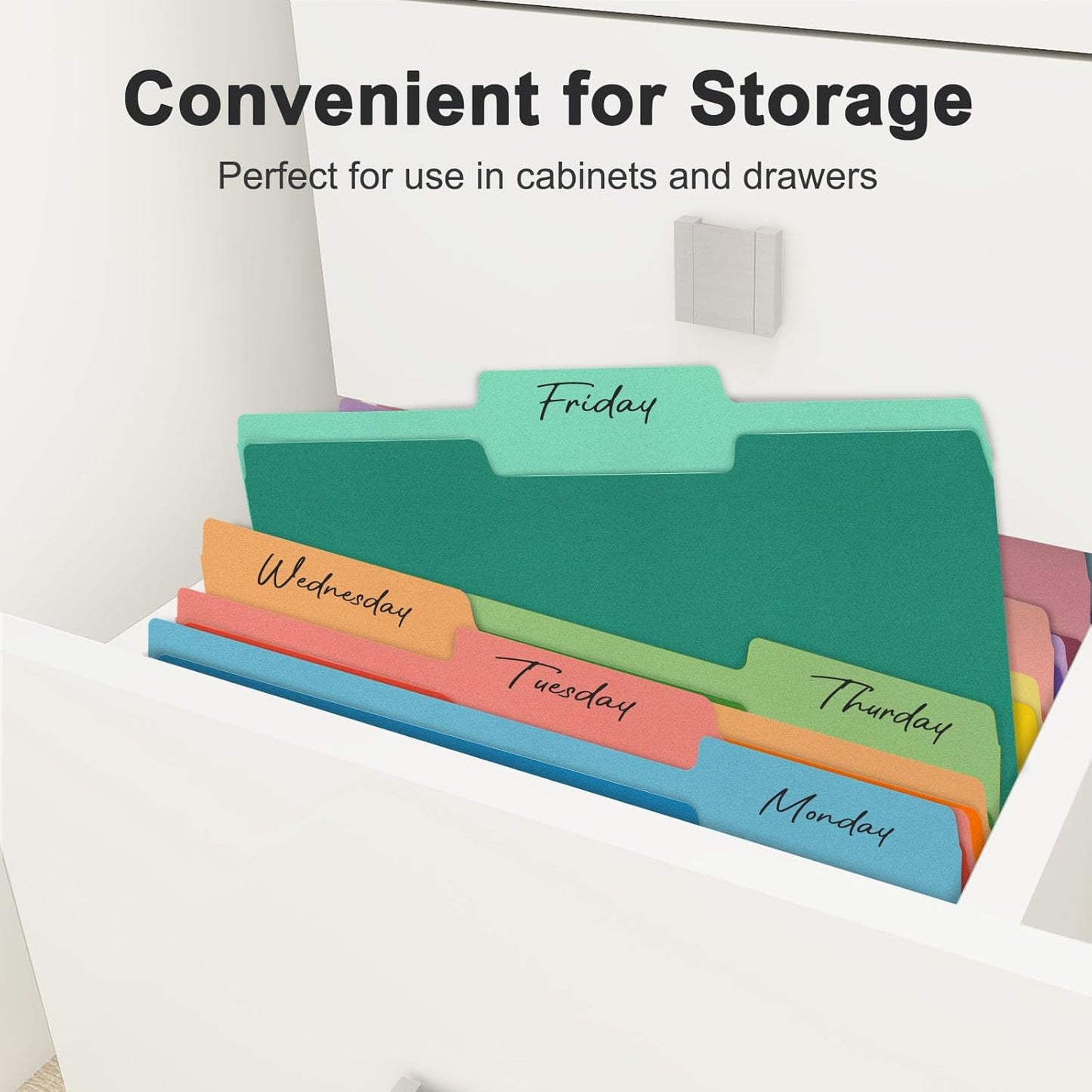 ViVin File Folder, 50 Pack Colored File Folders with 1/3-Cut Tabs, Fits 8.5 * 11 Letter Size Paper, Manilla Folders for Home Office School Documents(Multicolored)