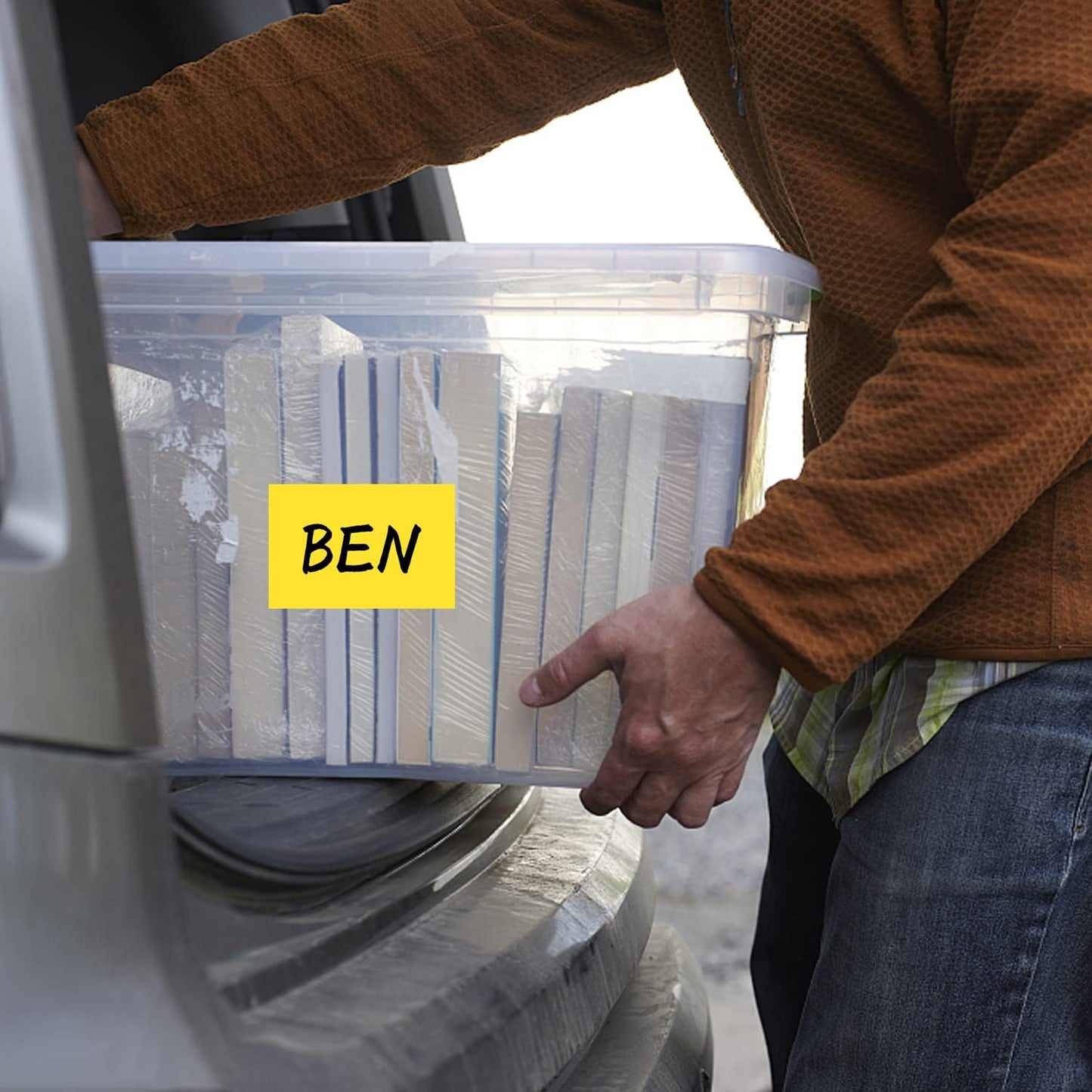 Yellow Rectangle Sticker Labels 3×2 Inch Vinyl Stickers Color Coding Name Tags Roll Removable Waterproof 300 per Dispenser Box