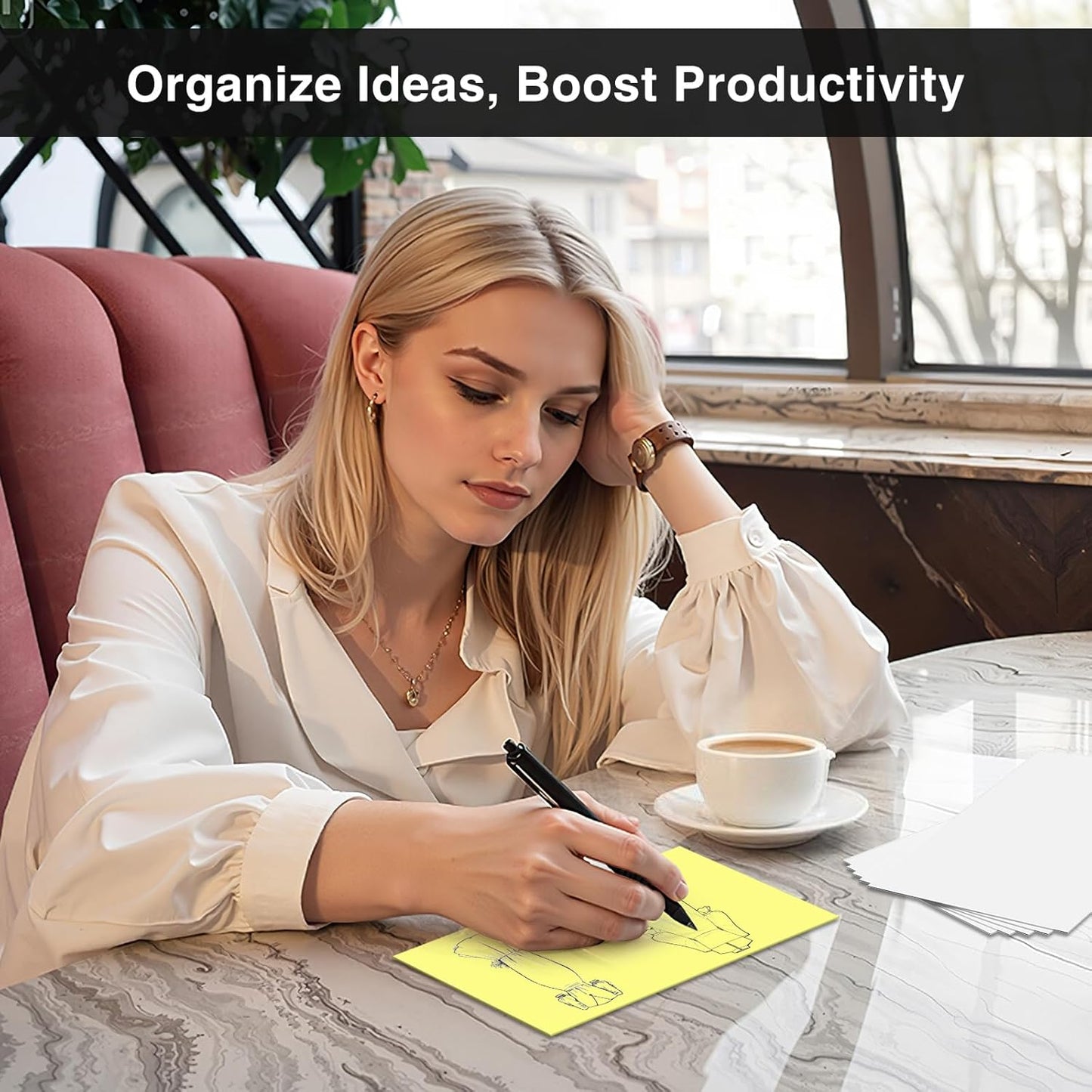 300 Count Blank Index Cards 3x5 Inch Yellow Flash Cards Colored Cardstock, Unruled Note Cards Study Card Portable Learning Flashcards Ideal for Note Taking, Art Sketching, Office & School Supplies