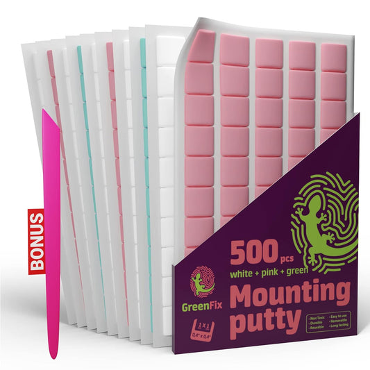 Mounting Putty Removable - 500PCs Sticky Tack for Wall Hanging - Reusable Colorful Poster Putty - Wall Sticky Tack - Adhesive Putty for Poster Picture Hanging Crafts