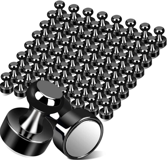 65Pcs Black Magnetic Push Pins, Fridge Magnets for Whiteboard, Small and Strong Push Pin Magnet s for Classroom, Magnetic Decorative, Office, Dry Erase and Map Magnets