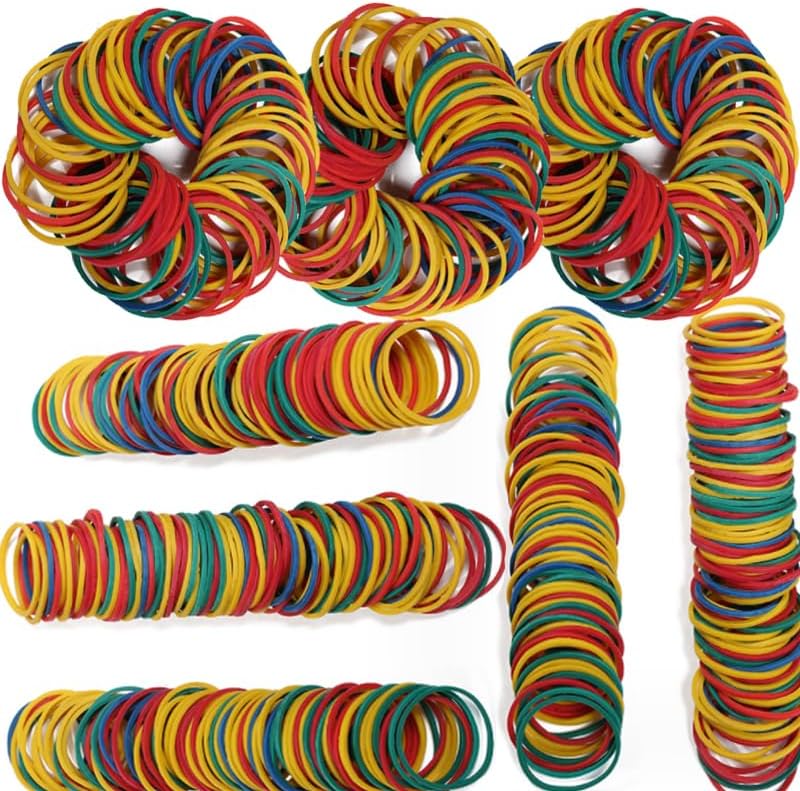 Rubber Bands Size#10 760pcs Elastic Rubber Band 1 inch Multicolour Rubber Bands for Office Supplies File Folders Money