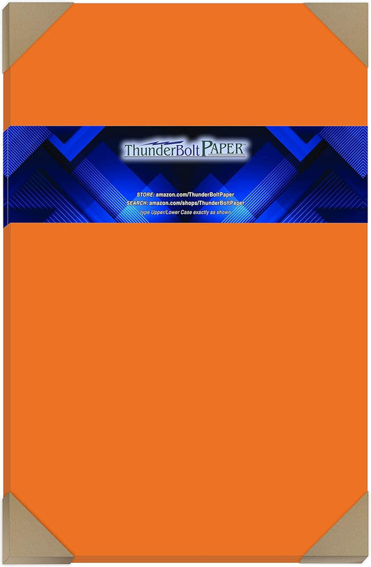 25 Orange Color Cover/Card Paper Sheets - 12 X 18 Inches Large|Poster Size - 65# (65 lb/Pound) Light Weight Cardstock - Quality Printable Smooth Paper Surface for Bright Colorful Results