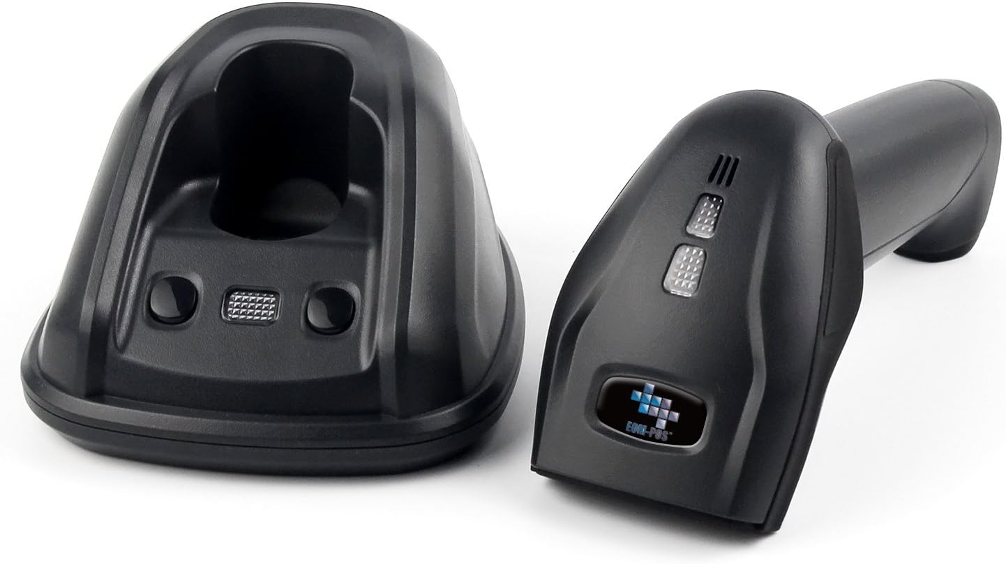 Cordless Wireless Barcode and UPC Code Scanner/Reader with Stand-up Base/Cradle and USB Cord. NOT for Square