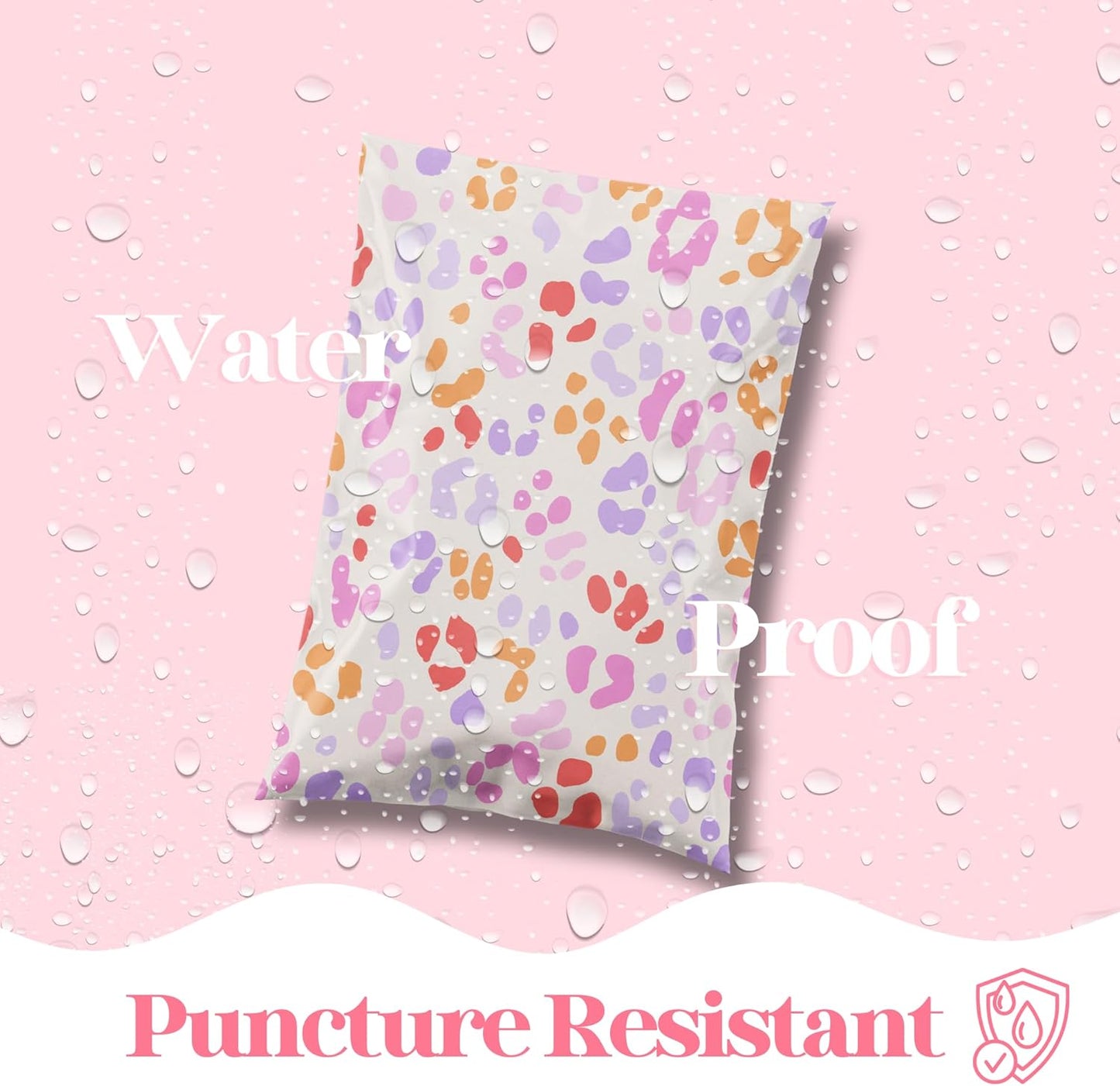6x9 Designer Poly Mailer 100 Pack Heavy Duty Waterproof Self Seal Shipping Bags for Small Business Large Mailing Envelopes Bulk Tear Resistant Cute Packaging Preppy Leopard