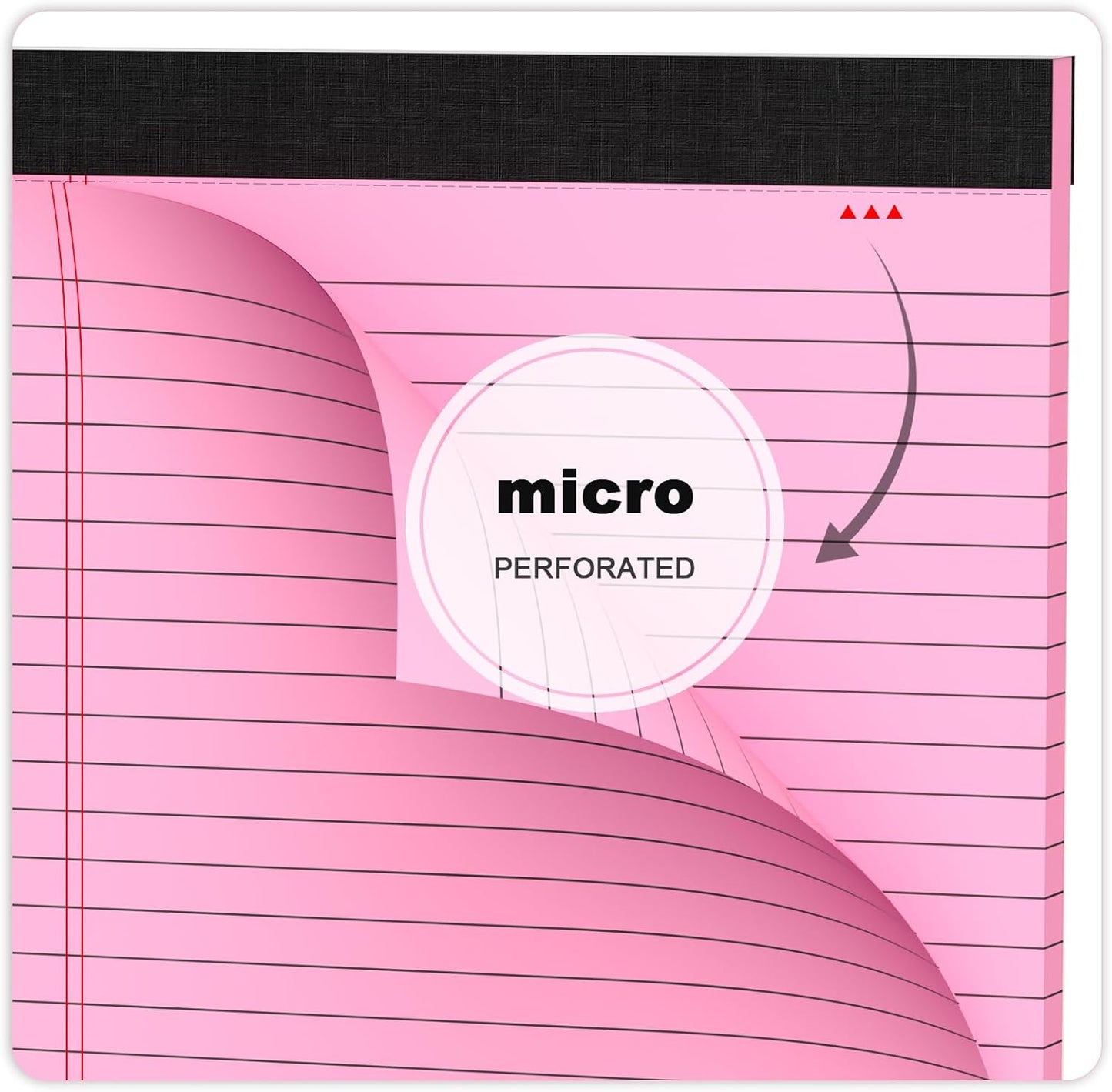 Colored Legal Pads 8.5 x 11 Note Pads 8.5x11 inch, Wide Ruled Clear Print Writing Pads 30 Sheets/Pad, 20lb Colored Paper, Perforated Notepad with Sturdy Back (3 Pads)