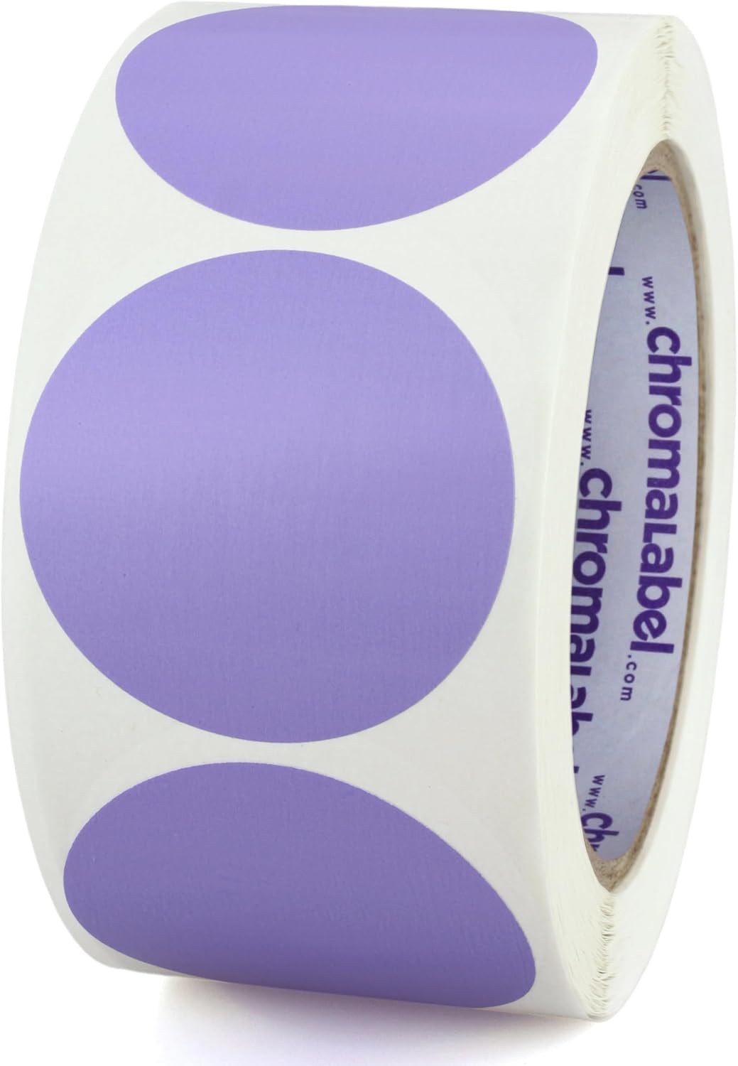 ChromaLabel 2 Inch Round Label Permanent Color Code Dot Stickers, 500 Labels per Roll, Lavender