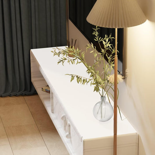 Leather Dresser Cover,1.8mm Thick,10x43 Inch,Dresser Protector Top,Dresser Top Protector,Dresser Cover Top,Dresser Top Cover,Dresser Cover Top for Bedroom.(White+White,10x43)