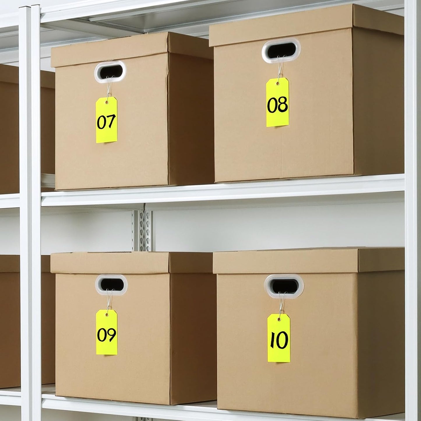 1000 Pieces Plastic Shipping Tags with wire Labeling Tags Waterproof Hang Tags with Reinforcement Hole Writable Luggage tag Loops for Equipment Inventory Parts Garage Storage (Yellow, 4 3/4" x 2 3/8")