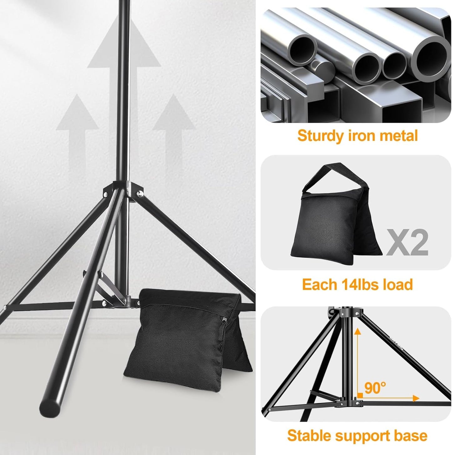 EMART Photo Backdrop Stand kit, 8.5 x 10 ft Back Drop Adjustable Frame for Photography, Photoshoot Banner Background Support Holder for Parties Dectoration