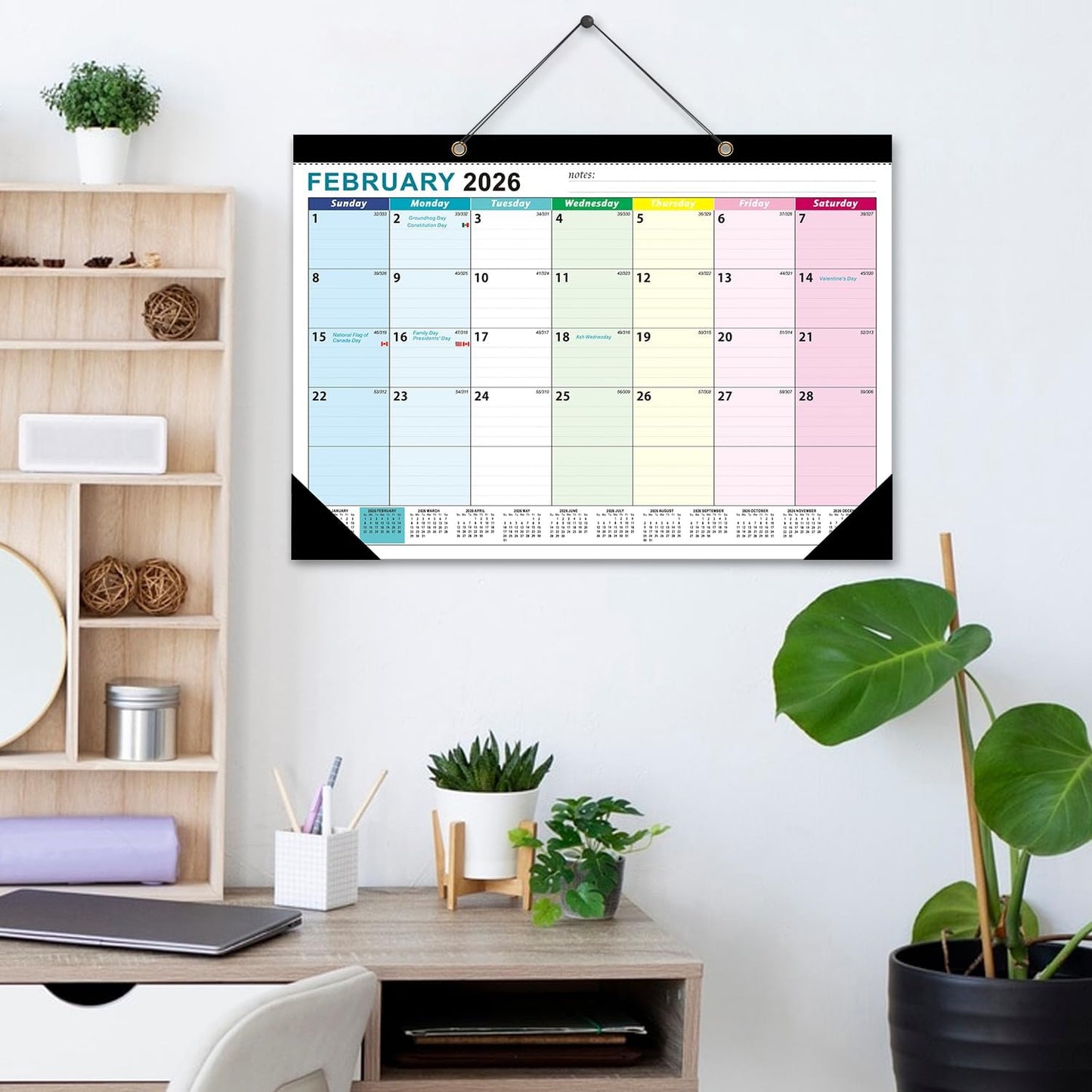 COMIX 12 Month Desk Calendar 2026 (Jan 2026–Dec 2026) – 17" x 12" Wall Calendar with to-Do List & Notes,2026 Calendar Monthly Planner for Home, School, or Office Organization