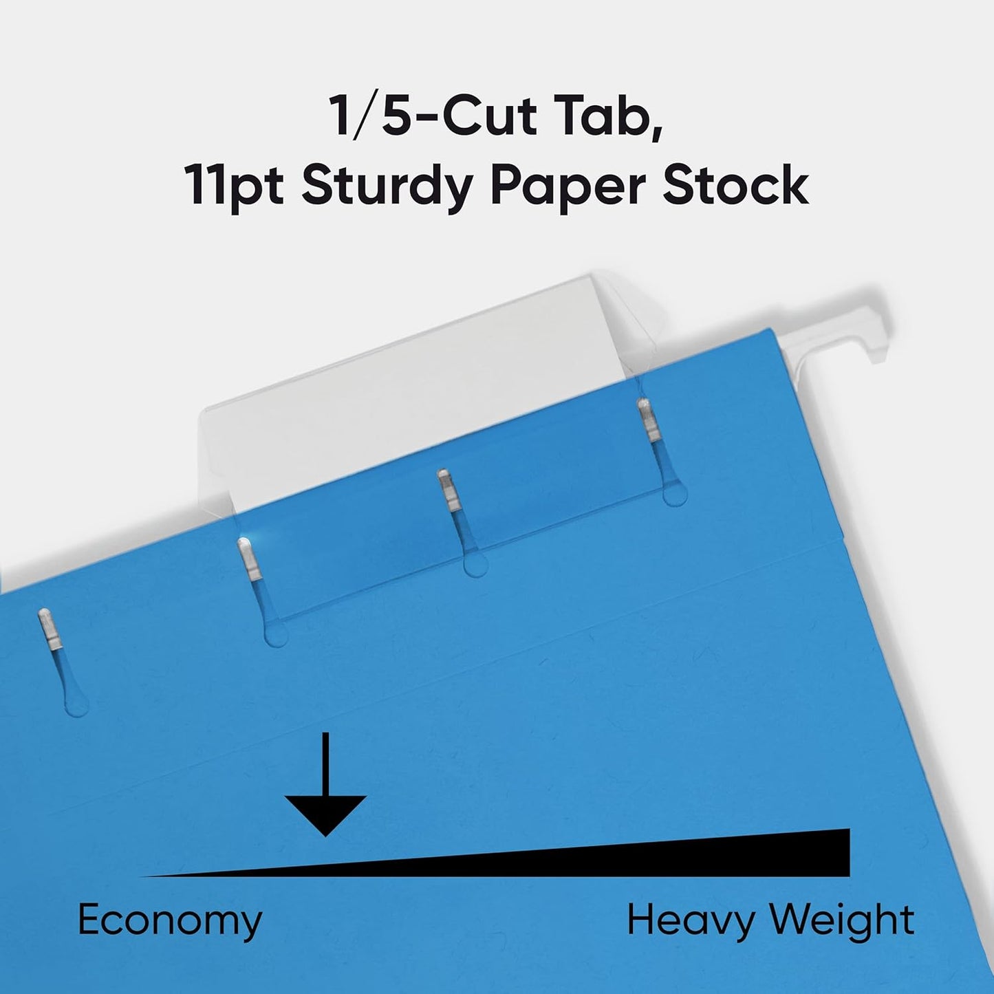 Smead Standard Hanging File Folders, 25 Count, Sky Blue, 1/5-Cut Adjustable Tabs, Letter Size (64068)