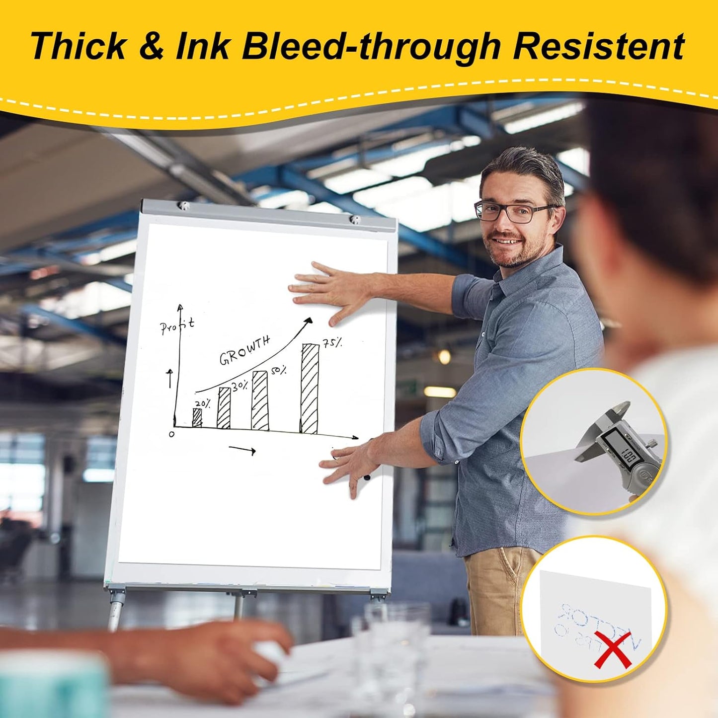 Nortix Easel Pad, Self-Stick Easel Pads, Anchor Chart Paper for Teachers, Strong Adhesive & Bleed-Resistant, 20''x23'' Sticky Notes Chart Paper, 30 Sheets/Pad, 8 Pads