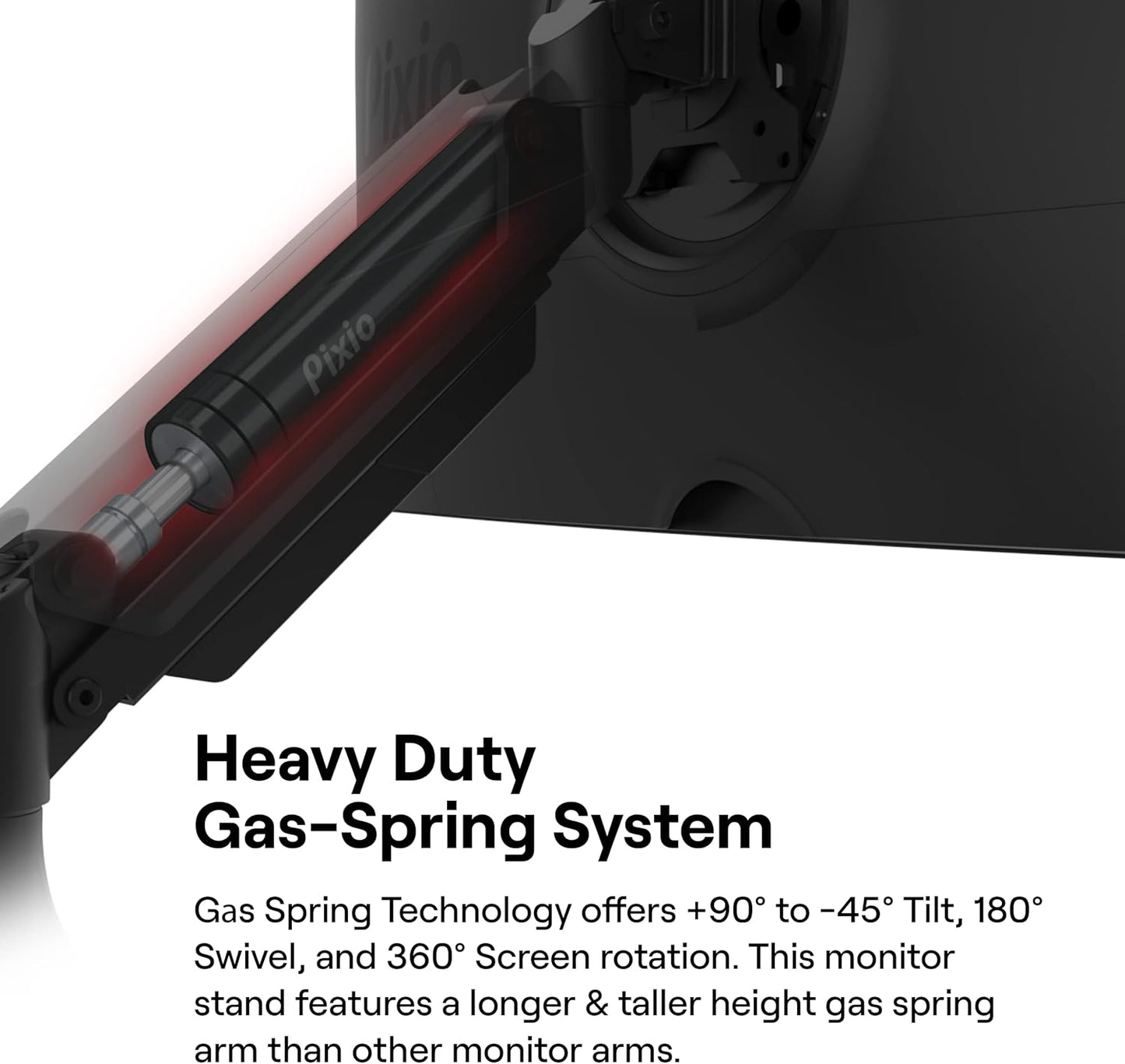 Pixio PS2D Ultrawide Heavy-Duty Premium Dual Monitor Arm Stand Desk Mount - Fits up to 35 inches Two Monitors, Weights up to 33 lbs Each, Height Adjustable, Compatible with VESA 75x75mm 100x100mm