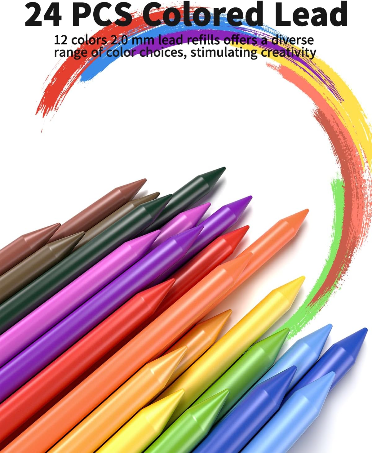 21PCS Metal Mechanical Pencil Set, Art Lead Pencil 0.3, 0.5, 0.7, 0.9, 2mm Holder(HB 2H 2B 4B Color) with 10 Tubes Graphite Lead Refills Eraser with Case for Drafting Drawing Sketching