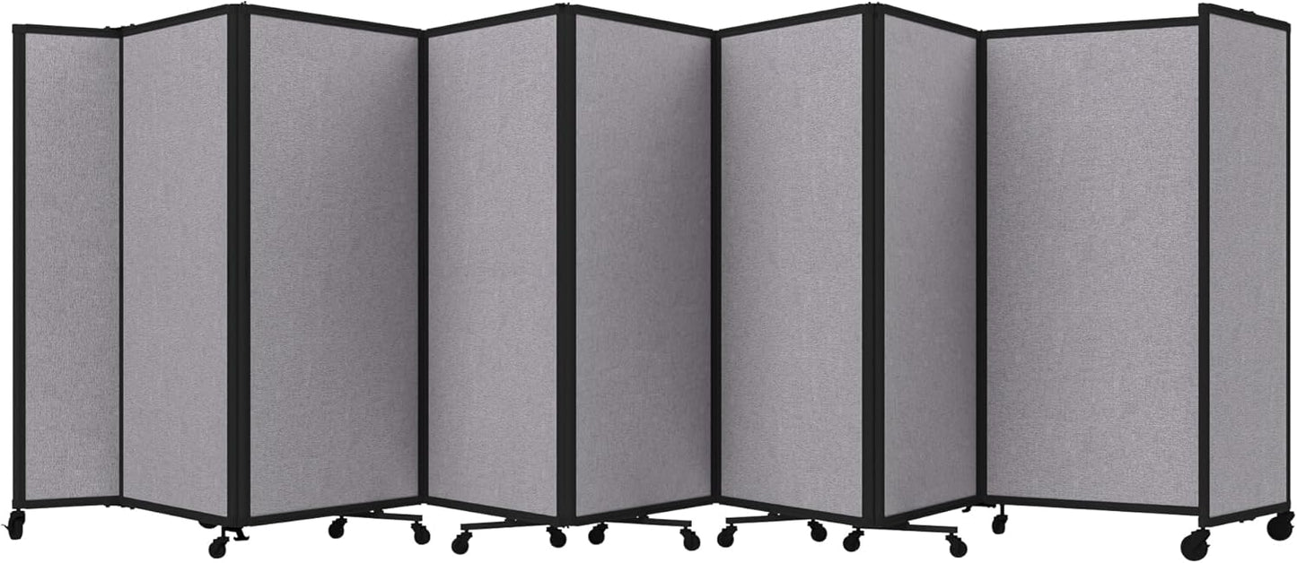 Versare Room Divider 360 Portable Wall Partition | Folding Panels | Large Freestanding Divider | Locking Wheels | Temporary Room Separator