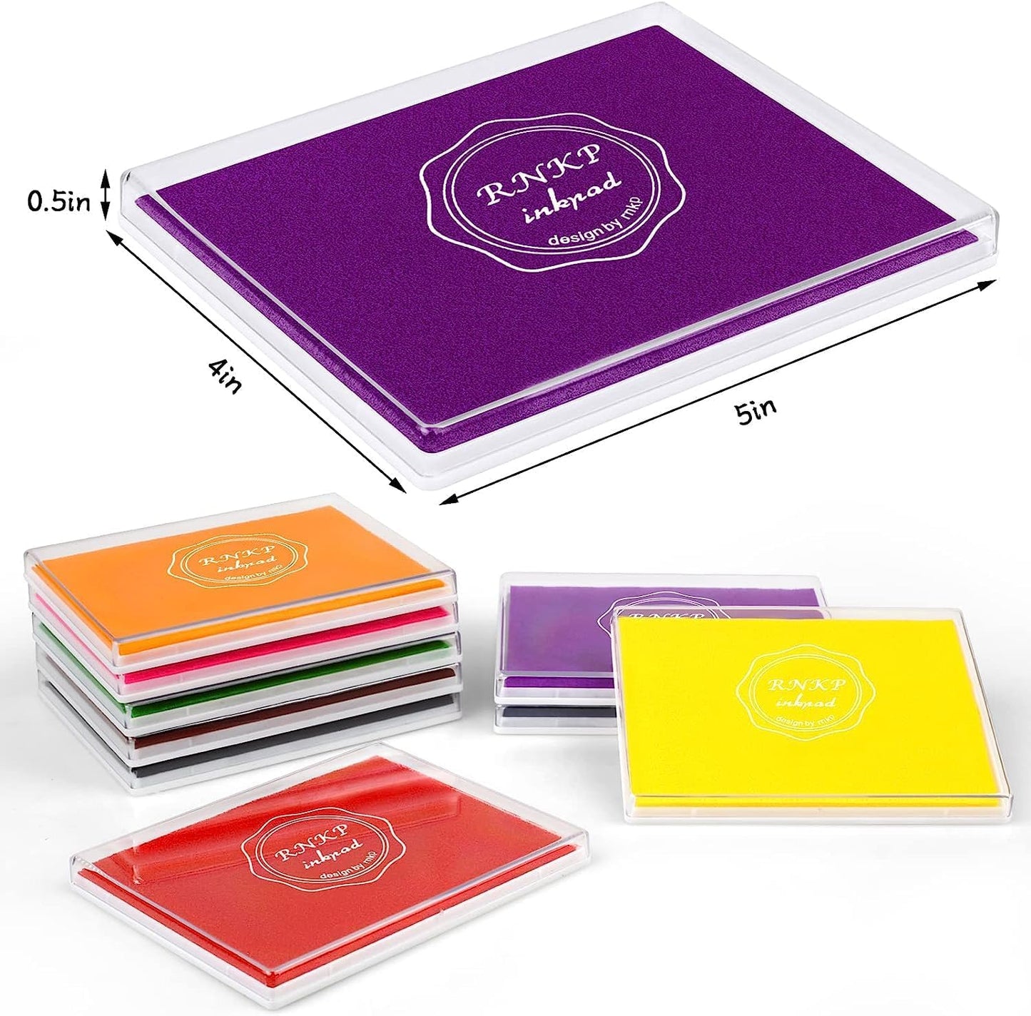 MOYBMG Large Purple Permanent Ink Pad for Rubber Stamps, 5x4 Inch, Kids Non-Toxic Safe Ink Pad, Paper Wood Fabric