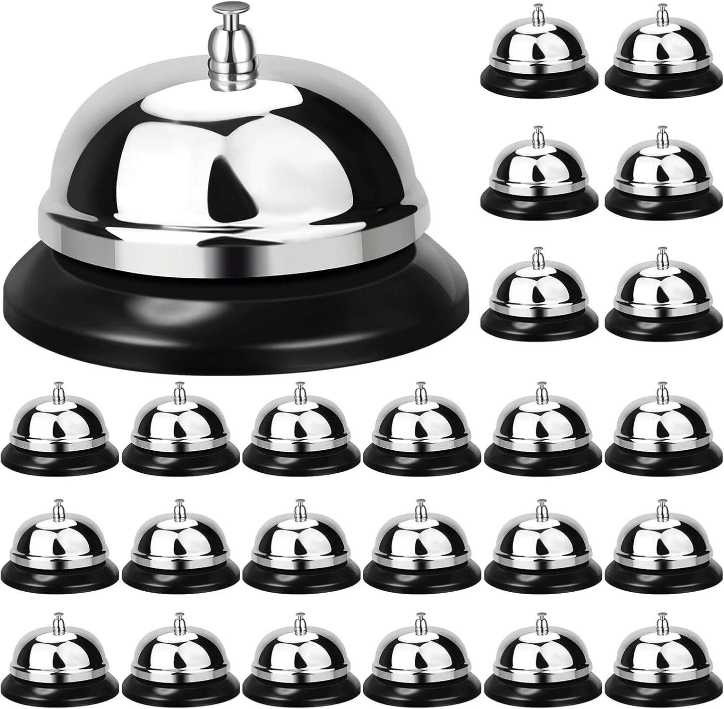 Yexiya 6 Pack Call Bell 3.35 Inch Diameter with Metal Anti-Rust Construction Service Bell for Hotels, Schools, Restaurants, Reception Areas, Hospitals, Warehouses