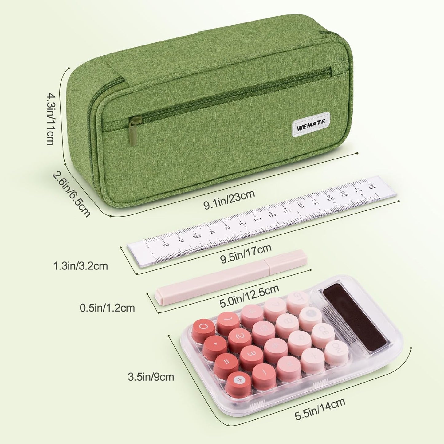 WEMATE Pencil Case, Large Storage Organizer for Stationery, Back - to - School Essential, Teacher Must - have, Big Pencil Pouch, Marker Case School Supplies for College & High School