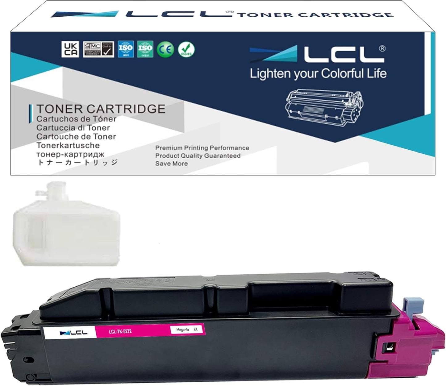LCL Compatible Toner Cartridge Replacement for Kyocera TK5272 TK-5272 TK5272M TK-5272M 1T02TVBUS0 for Kyocera ECOSYS M6230cidn M6235cidn M6630cidn M6635cidn P6230cdn Printer (1-Pack Magenta)