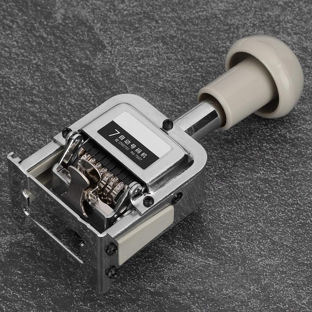 Auto Number Stamp,Numbering Stamp Automatic Bates Machine Numerator Machine,7 Digits,Stamps Print Kits,Numbering Machine Office Equipment School Supplies Automatic Transposition 7 Numder Seal