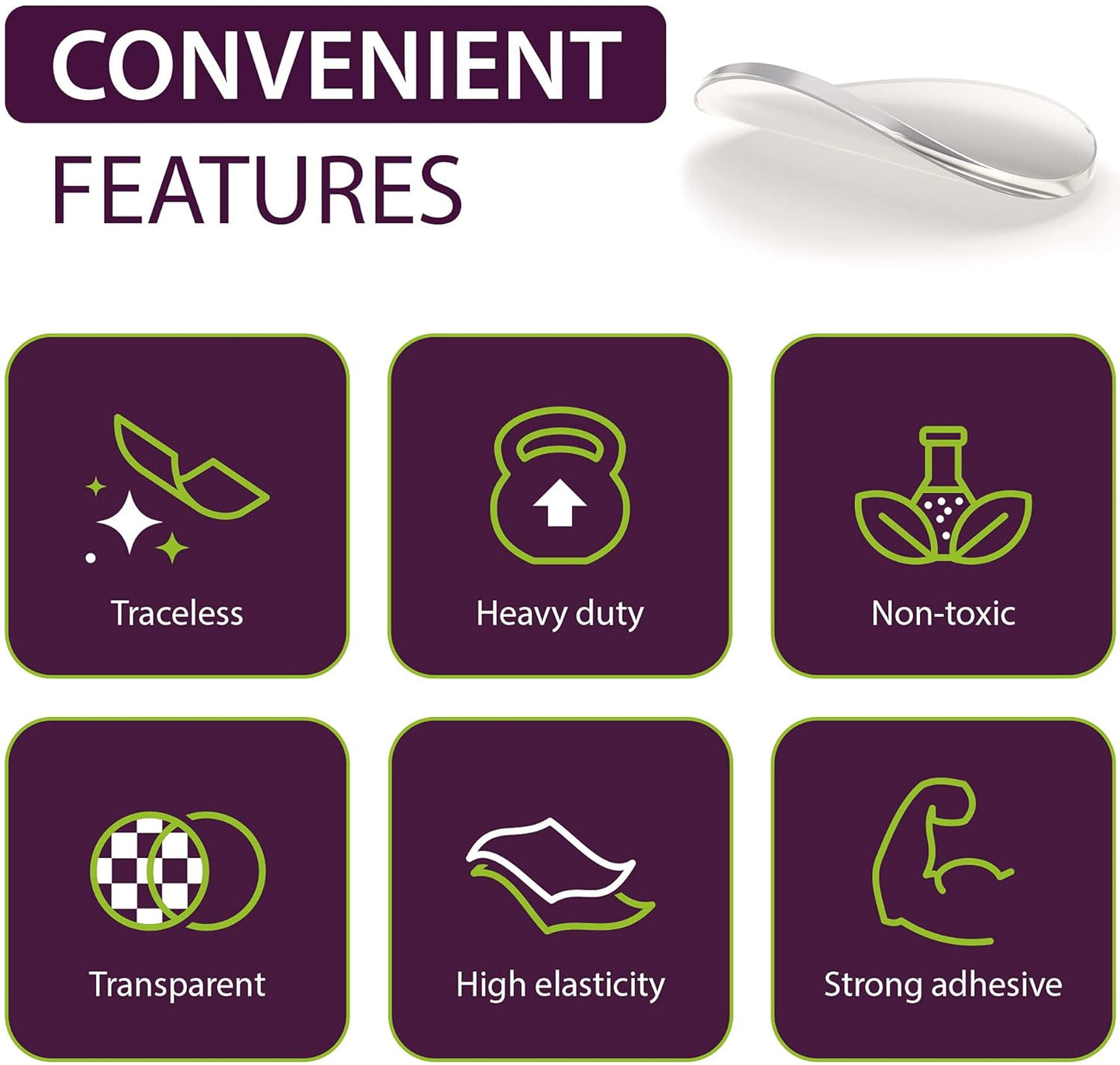 Double Sided Adhesive Dots 100PCs - Sticky Dots Clear Removable - Poster Putty Non Marking - Adhesive Putty Picture Hangers - Double Sided Tape Dots for Arts & Crafts Hanging Posters