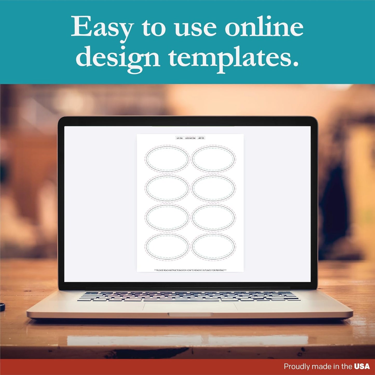 Premium Label Supply White Sticker Oval Labels – 3.33" x 2" Oval – Laser/Inkjet Compatible – (8 per Sheet), 25 Sheets – 200 Total Adhesive Labels