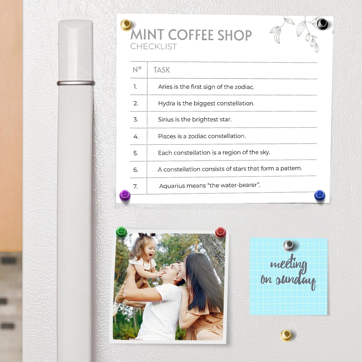 18 Pack Whiteboard Magnets Push Pins, Refrigerator Magnets Strong, Magnetic Clips Heavy Duty for Kitchen Decor and Accessories, Fridge, Crafts, Wall, Shopping List, Silver