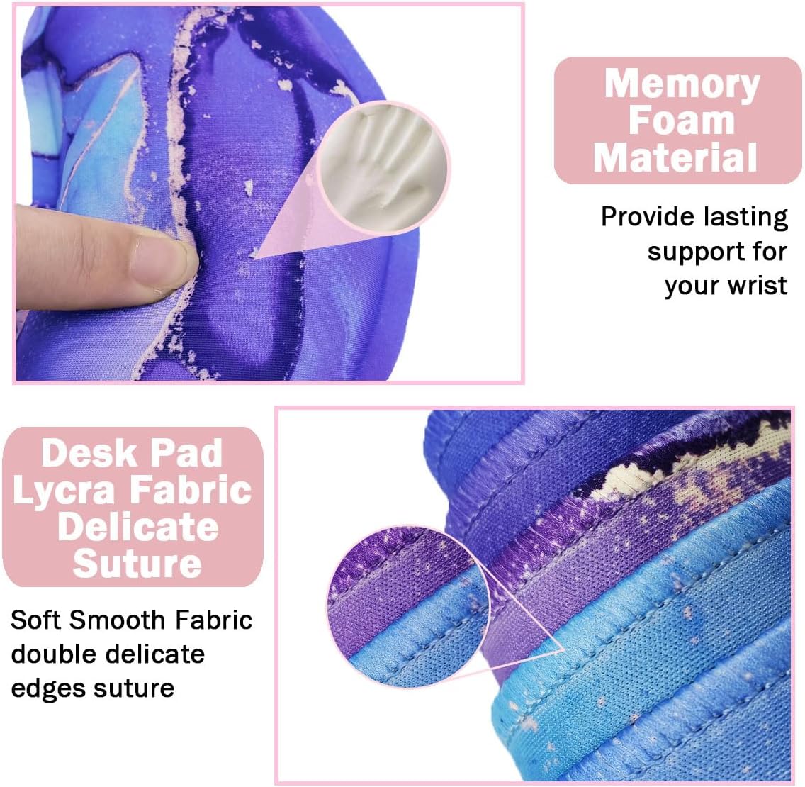 4-in-1 Large Mouse Pad, Keyboard Wrist Rest Pad & Wrist Support Mousepad Set, Extended Desk Pad Waterproof Desk Mat for Home Office Study Game