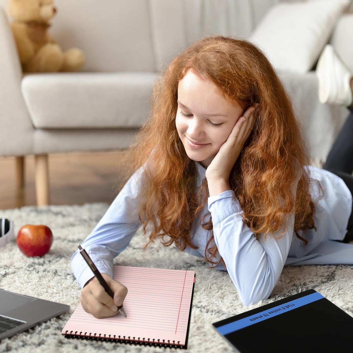 Resurhang 6 Pcs Legal Pad Top Spiral Bound Notebook 70 Sheets Wirebound Notepad Double Sided Ruled Memo Steno Pad with Stiff Back Cover for Business(8.5 x 11 Inches,No Holes,Morandi Color)