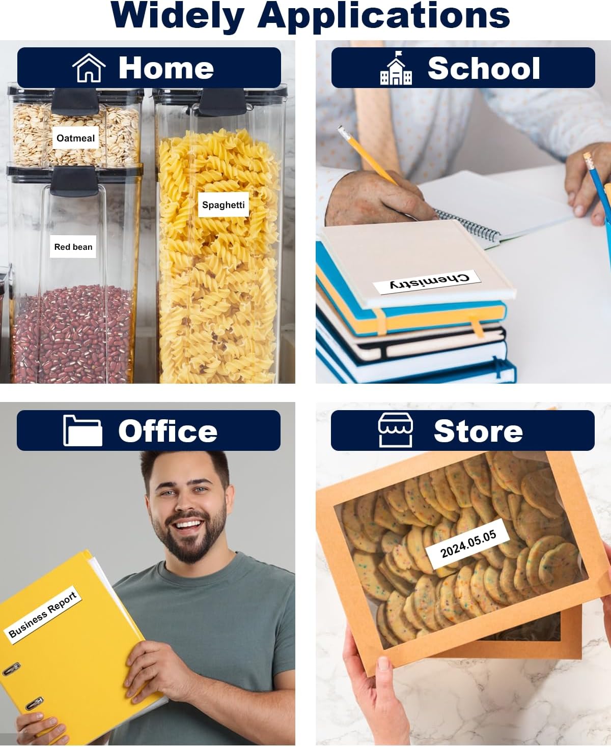 Label Maker Tape TZe-231 Replacement for Brother P Touch PT-D210 PT-D220 PT-H110 PT-D600 D400 by FETIONS, Compatible with TZe TZ 12mm X 8m Laminated Waterproof Label Tape, 2 Pack