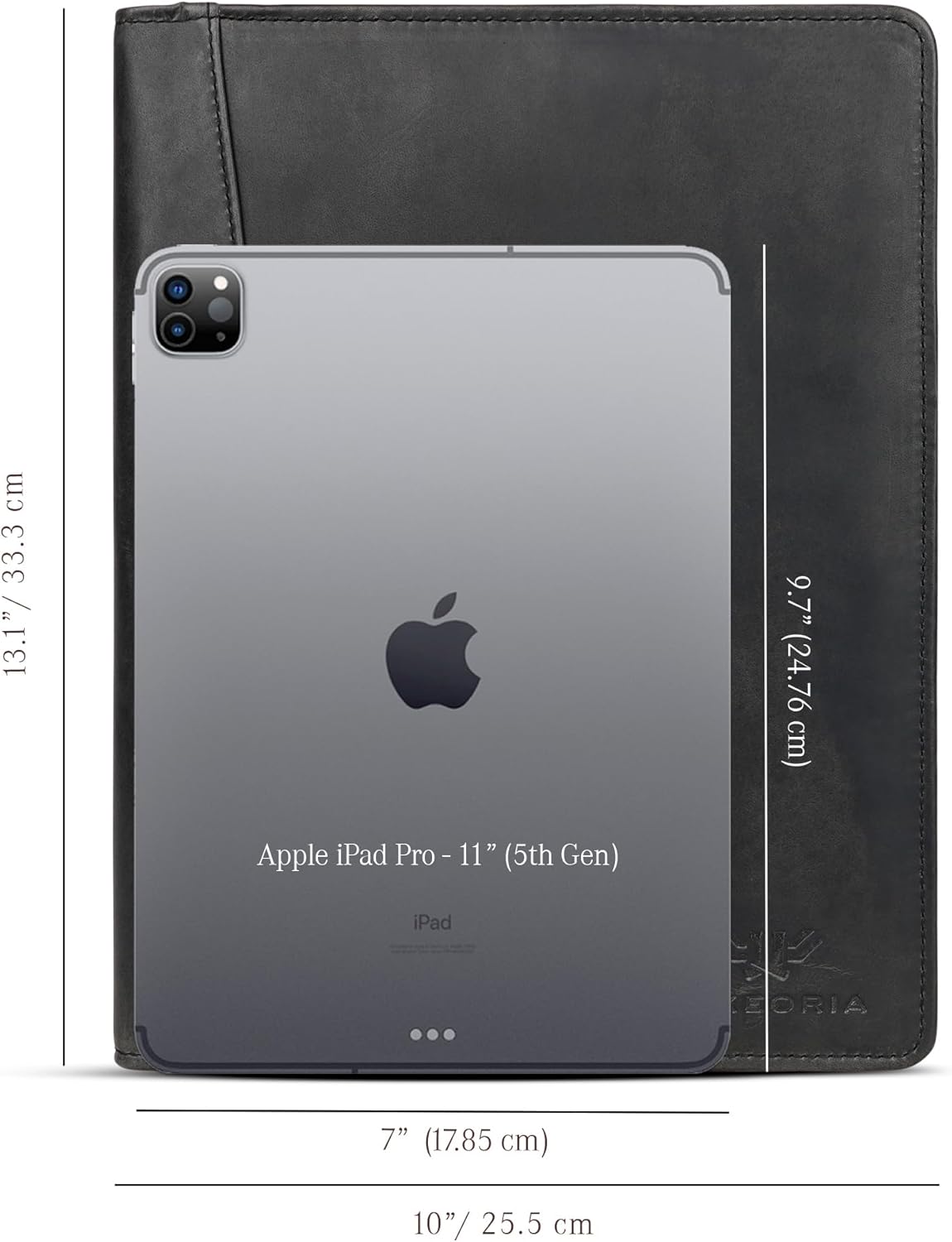 Leather Portfolio Professional Organizer Padfolio – Resume Folder, Document Binder w/Business Card Holder, Portfolios for Men & Women, Office & Business Supplies by Luxeoria, (Small - Black)