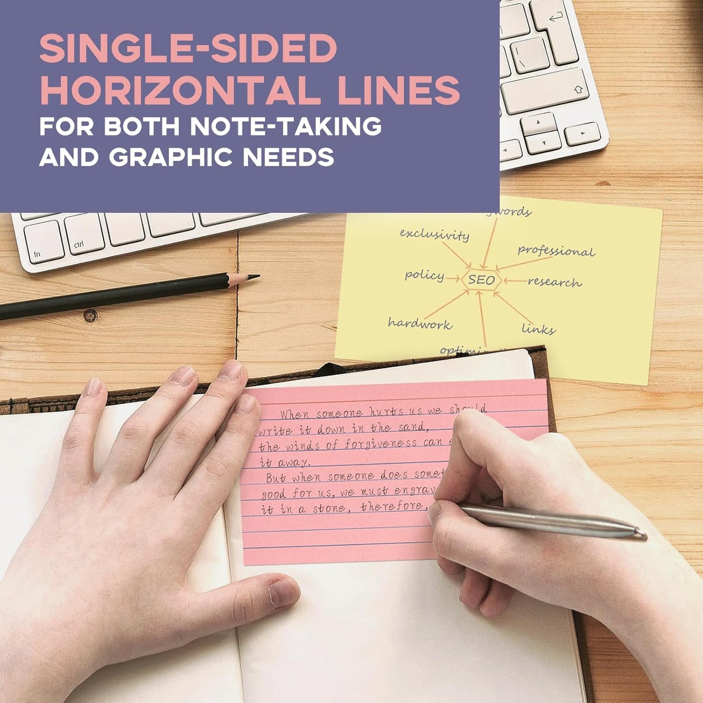 300 Sheets Colored Index Cards 3x5 Ruled-Goefun Lined Note Cards 3 x 5 Color Flashcards for Studying, Note Taking, To Do List