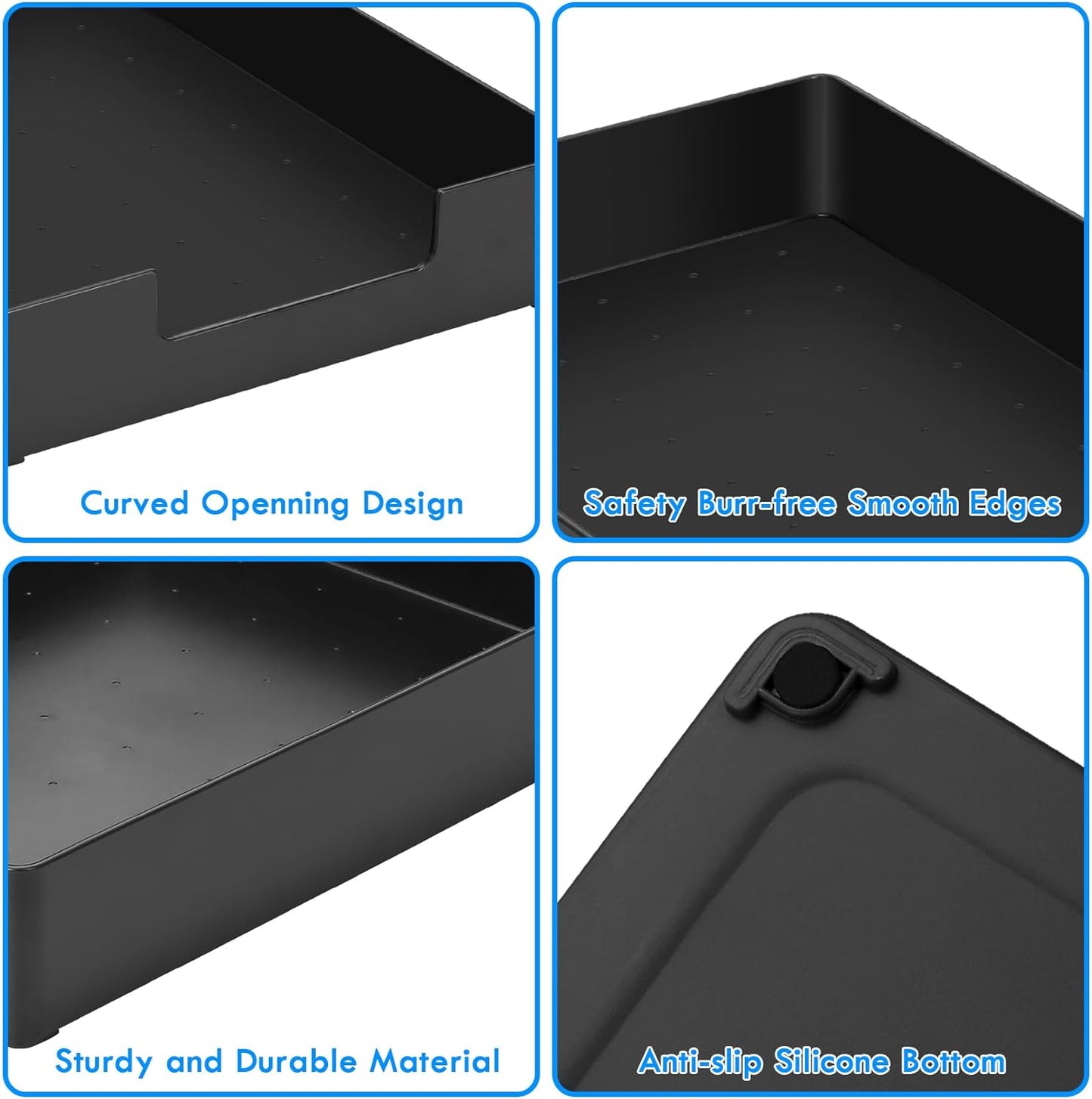 Letter-Size Tray, Desk Drawer Organizer, A4 Plastic Paper Tray, Multi-use Large Storage Basket for Office Home Supplies,13 x 9.6 inch